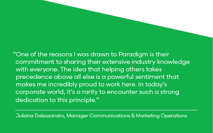 Employee Quote - Working at Paradigm